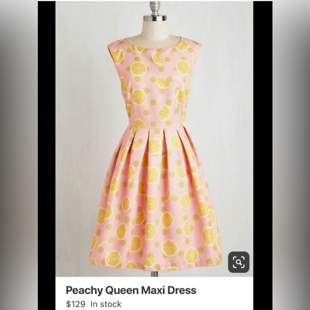 NWOT Modcloth Dear Creatures Harper Retro Quirky Pinup Citrus Lemon Dress